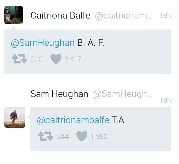 sabrina_amadori's tweet photo. I love these two ππ #CaitrionaBalfe #SamHeughan #Outlander #OutlanderIT #itaFrasers https://t.co/mFyl7obrfS