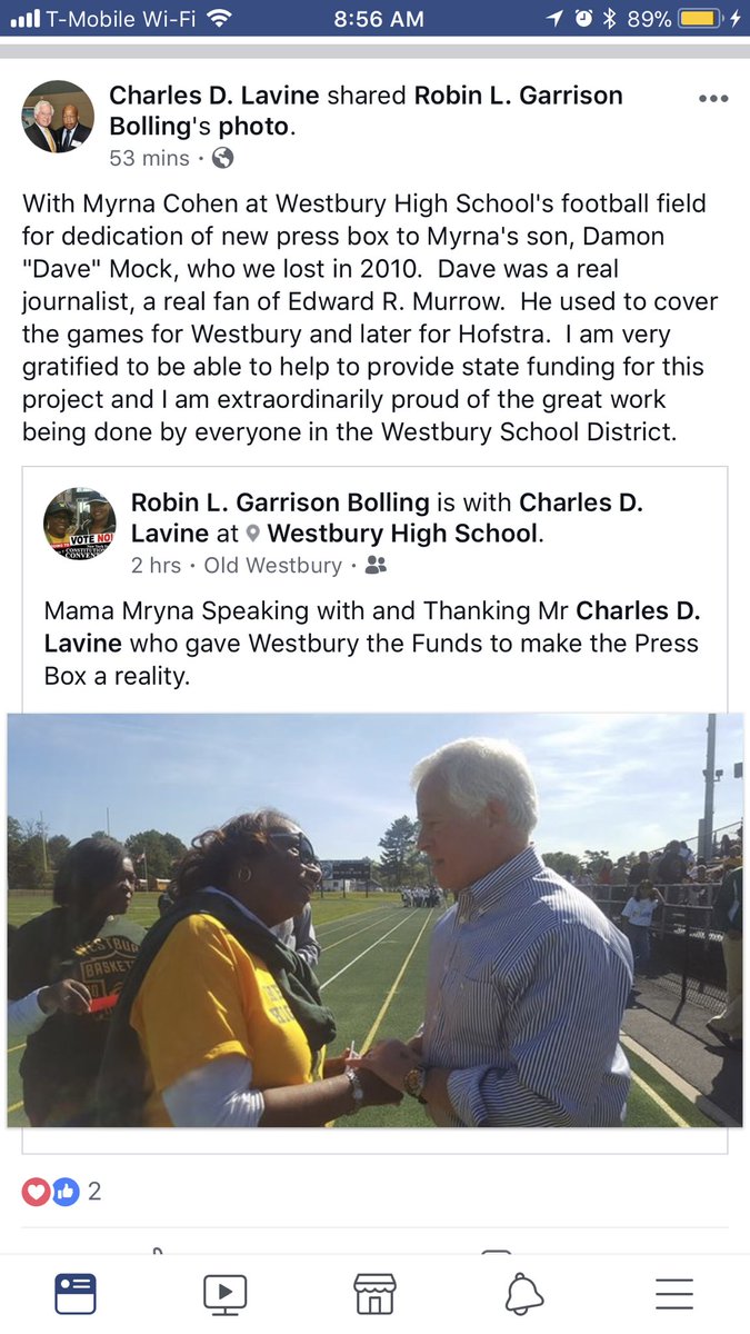 CharlesDLavine's tweet photo. Was proud to provide state funding for new press box at Westbury High School dedicated to Dave Mock. https://t.co/Qmm3I4UTZF