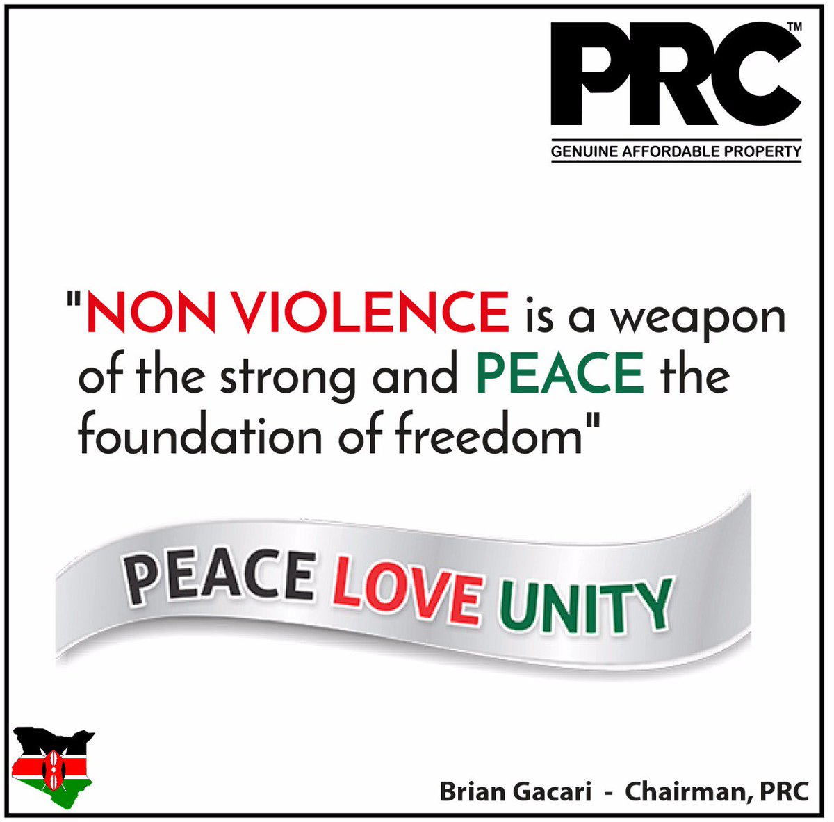 PropertyReality's tweet photo. PRC wishes you and your family peaceful election. We value you, stay safe!
#LetsGivePeaceAChance
#UnityBeyondTribe https://t.co/oPKLa2LfML