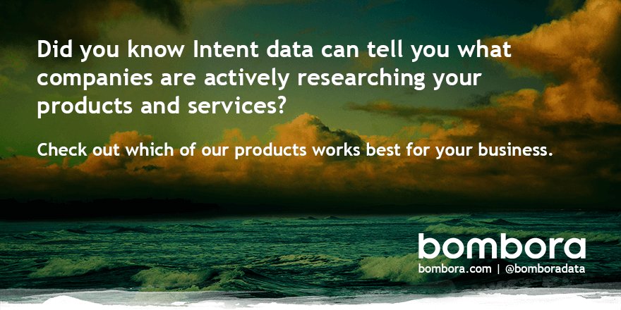 bomboradata's tweet photo. Find the right #Intent data product for your business and #ABM strategy. https://t.co/Bpe5NSerhW #B2BMarketing #sales #marstack #data #tech https://t.co/h0pBuGDtTw