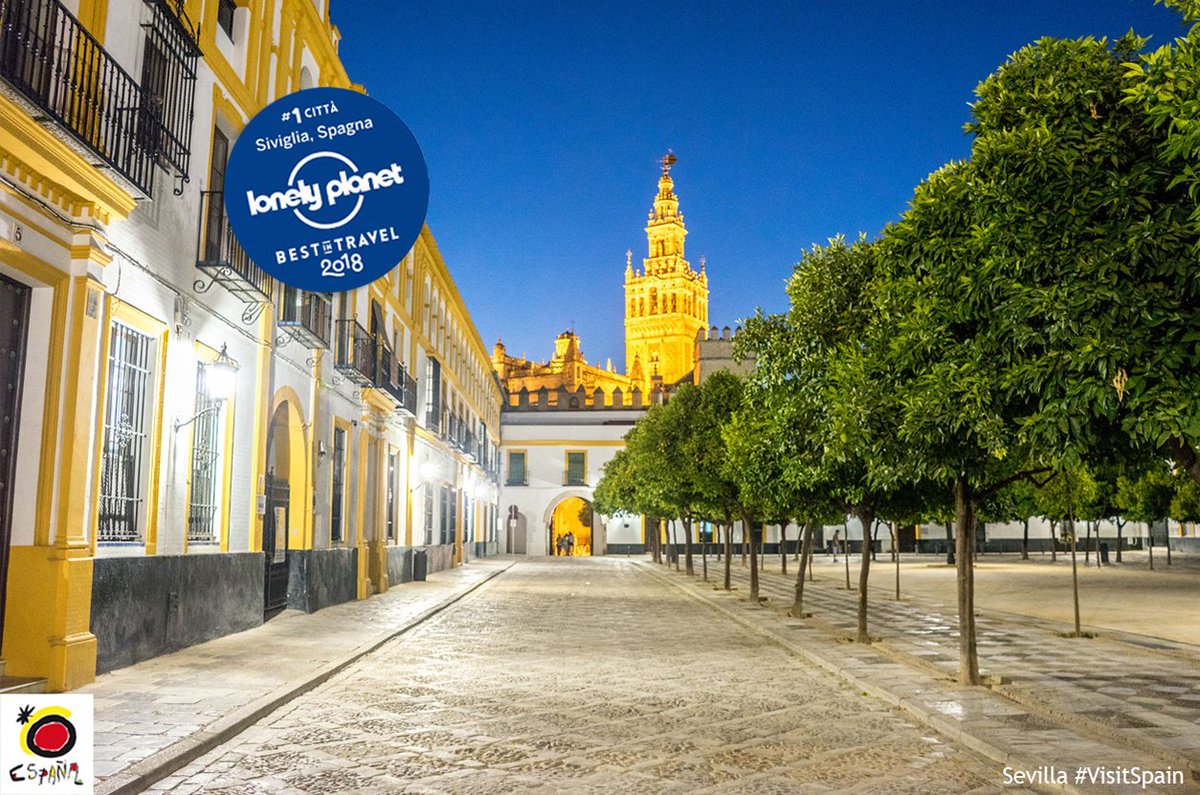 SpagnaInItalia's tweet photo. ¡Felicidades #Sevilla! La città è stata eletta come prima nella lista  Top Best In Travel 2018 di @lonelyplanetitalia @lonelyplanet_it https://t.co/PQCsXEPmgy