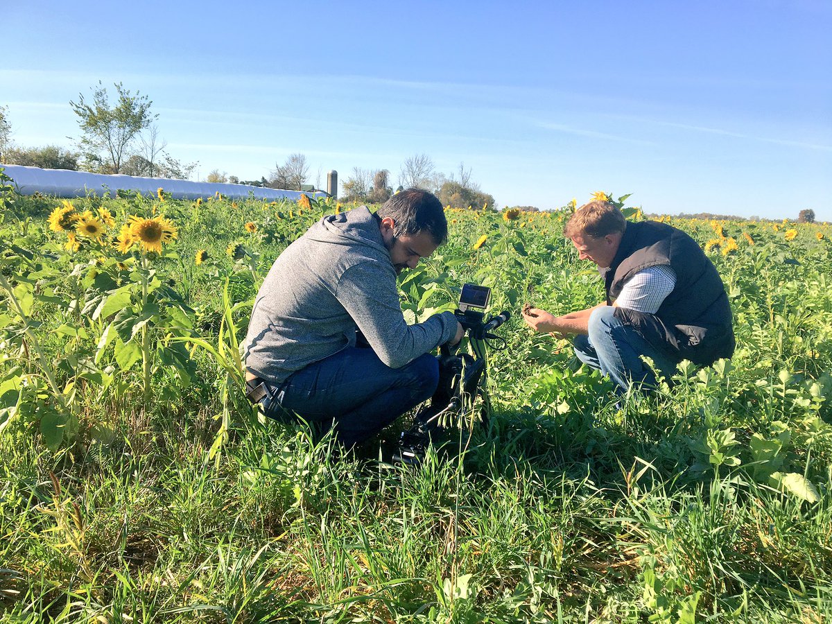 GrainFarmers's tweet photo. Some more video shoots last week, chatting cover crops with @DeereDave. Watch for the finished product over the next few months. https://t.co/xg0cXOvept