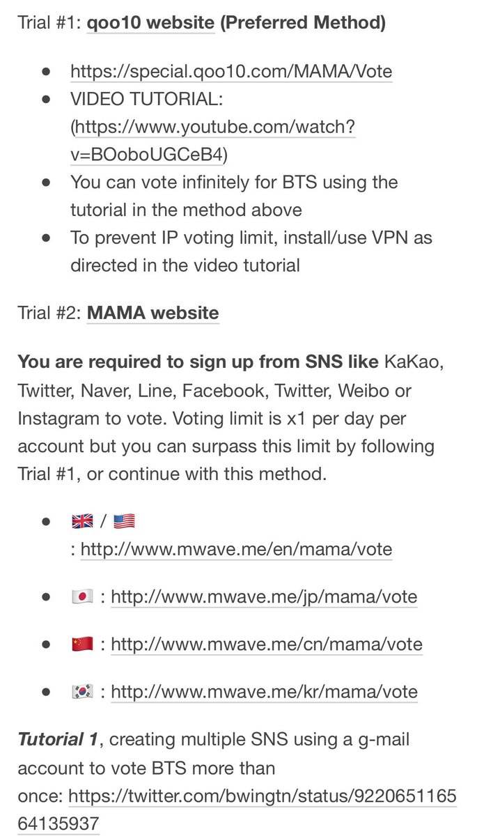 btsanalytics's tweet photo. [#BTS_MAMA_VOTE]

All voting methods
➡️(https://t.co/BEkCELzByW)

Please read through it well and send us any questions if any left ‼️🏃🏻‍♀️💨 https://t.co/u83qQOJSzb