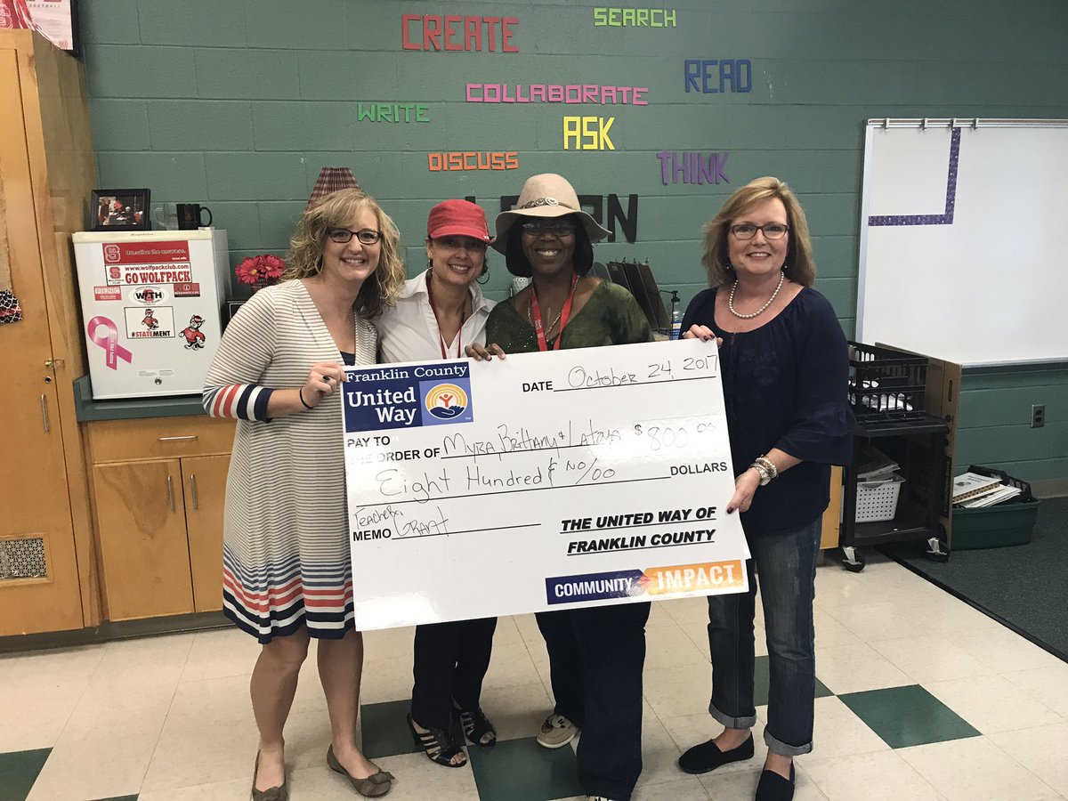 MyraBridgers's tweet photo. We won!!! So excited to be able to share a new learning opportunity for our students. @BulldogsBMS @FCS_mrshurley @latoyasmith03 @DJonesBMS @UnitedWayFCNC https://t.co/q8DVcnRRvO