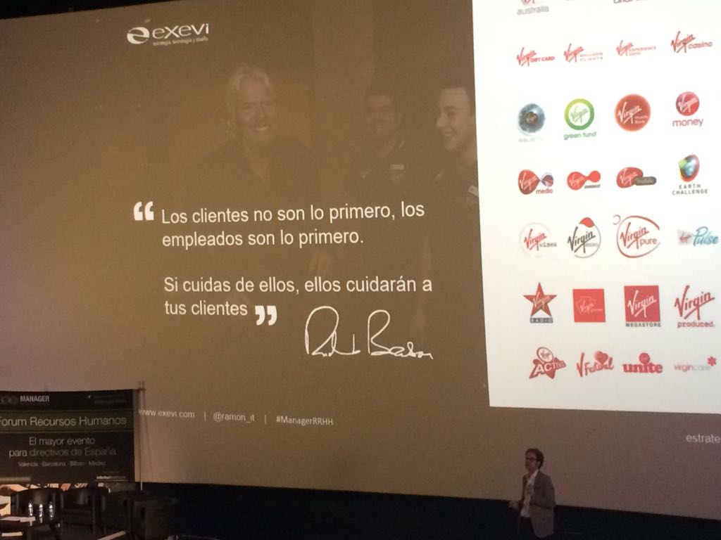 efr_certificado's tweet photo. 'los clientes no son lo primero, los empleados son lo primero. Si cuidas de ellos, ellos cuidarán a tus clientes' @ramon_it #managerforum https://t.co/W3C7VDsEXV