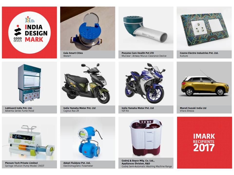 IDC_I_Mark's tweet photo. A glimpse of I MARK 2017 Recipients. Applications for India Design Mark 2018 are now open. Details: https://t.co/ozfVPw3w9R https://t.co/EaDqcI8wAp