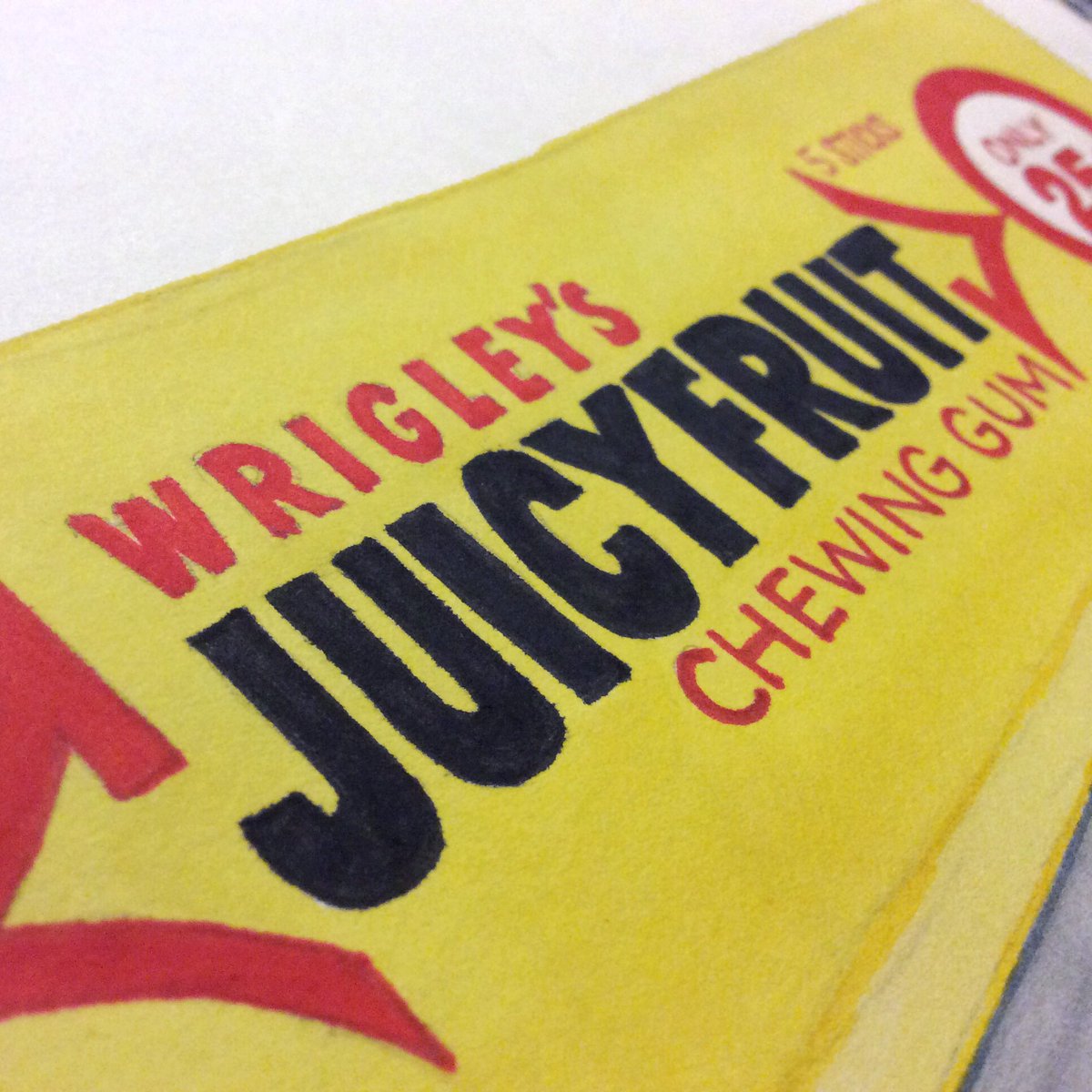 rainbow_brite13's tweet photo. Day 23: #JUICY 💦 #art #artistsoftwitter #inktober #inktober2017 #juicyfruit #wrigleys #chewinggum #5sticks #only25cents https://t.co/iSEKMHQXRK