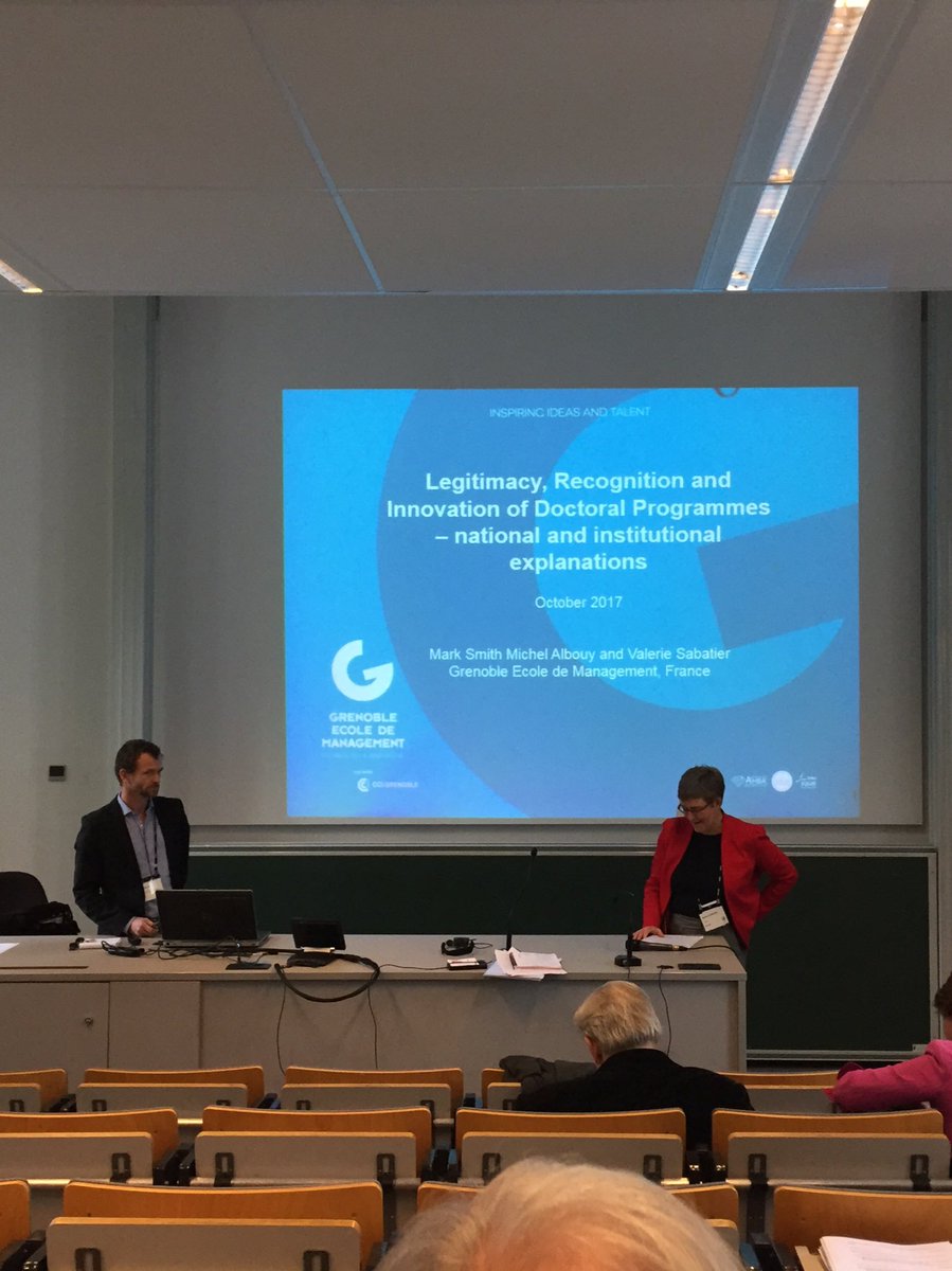 Legitimacy, Recognition &amp; #Innovation of #DoctoralProgrammes 
<a href="/smithmj/">Mark SMITH</a> MAlbouy &amp; <a href="/Val_Sabatier/">Valérie Sabatier</a> <a href="/Grenoble_EM/">Grenoble EM</a> #EFMDresearch