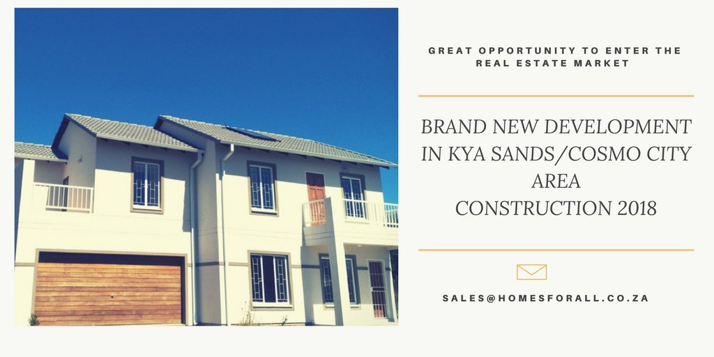 HOMESFORALL1's tweet photo. Exciting New Development In Kya Sands / Cosmo City Area!
Great Opportunity For Investment. https://t.co/QNOOIlAao4
