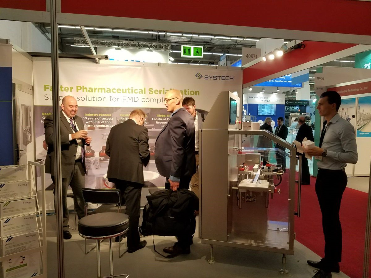 SystechOne's tweet photo. We are showcasing our #serialisation solution here with @Innovative4Life at #CPhI2017. Stop by Stand 40K71 and get #EUFMD ready. https://t.co/rhhuZUXFP8