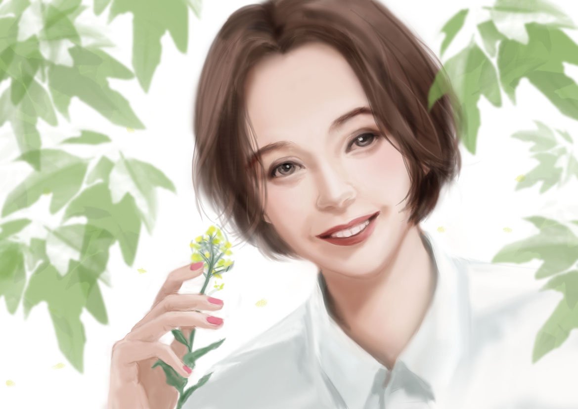 黎嘉 Reika イラスト Illustration Drawing Photoshop 人物画 リアル 肖像 美人画 春 笑顔 T Co E5obmwgcft Twitter