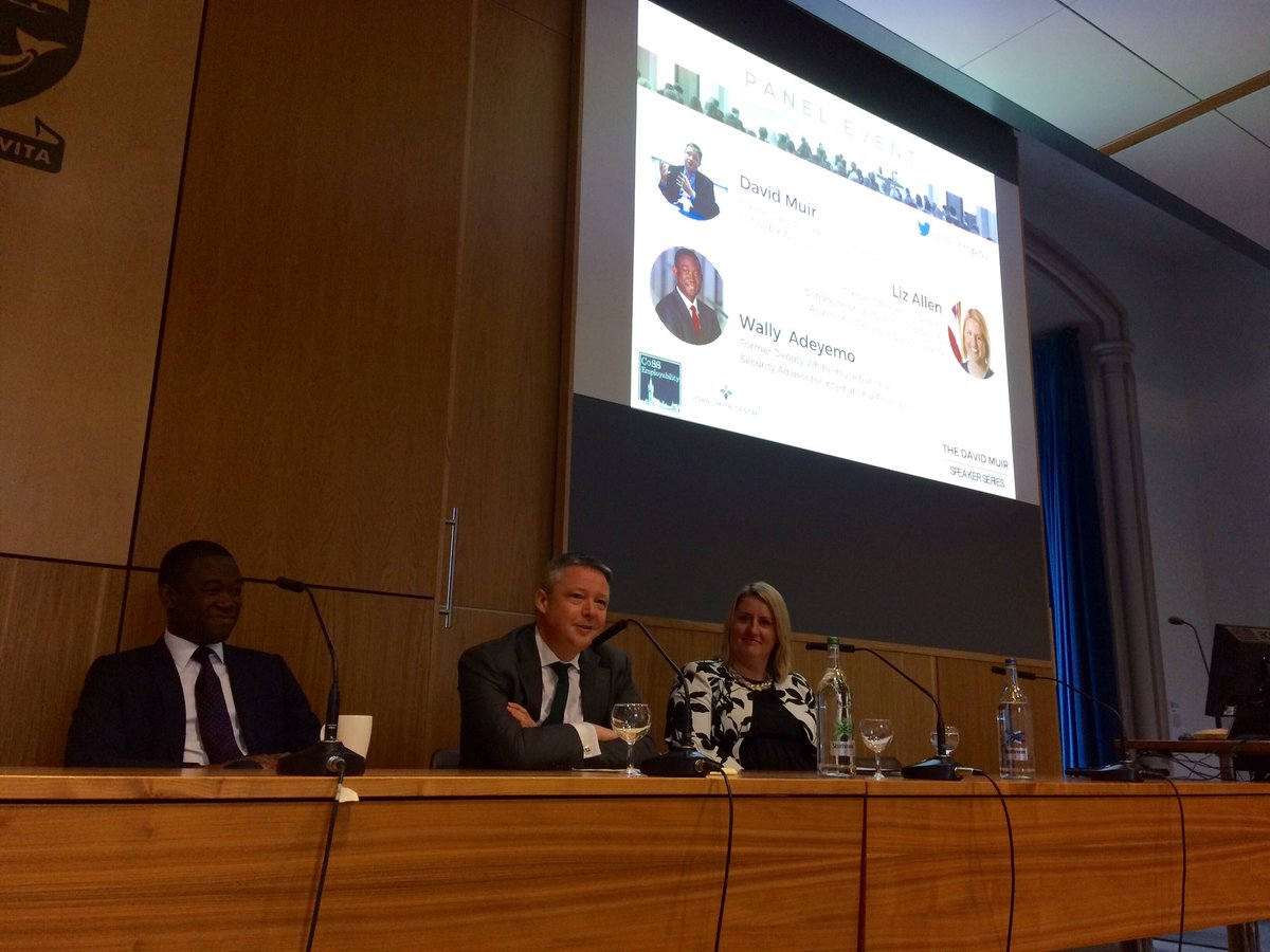 cossemploy's tweet photo. And it's started! Excited to have David Muir, @LizMarieAllen, and @wallyadeyemo at our @cossemploy panel event #cossemploy #davidmuirevent https://t.co/Fn7zzUWTdr