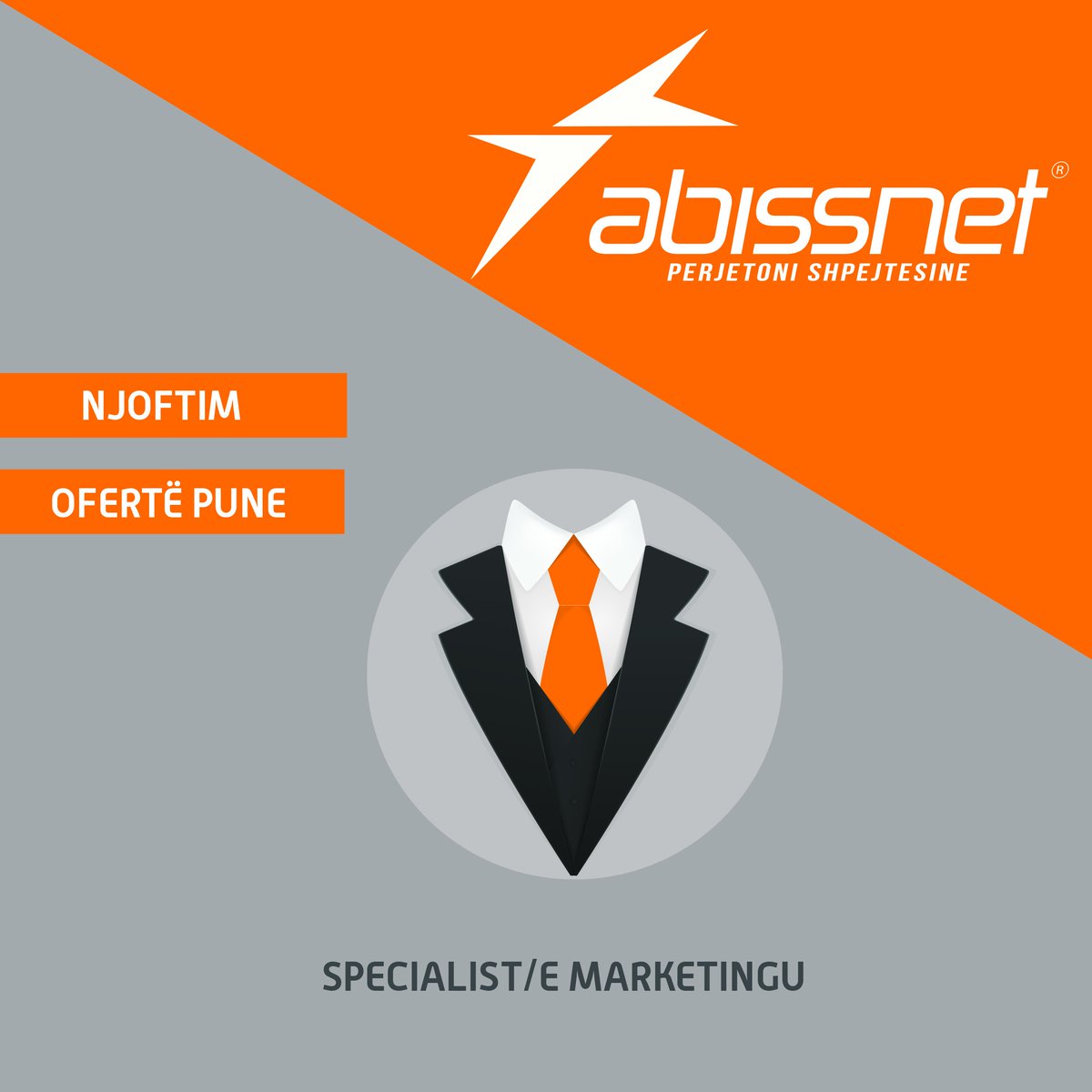 alAbissnet's tweet photo. Specialist/e Marketingu
Nese jeni person me ambicie mos nguroni te aplikoni ne adresen b.njerezore@abissnet.al https://t.co/UrNv5Y26W3