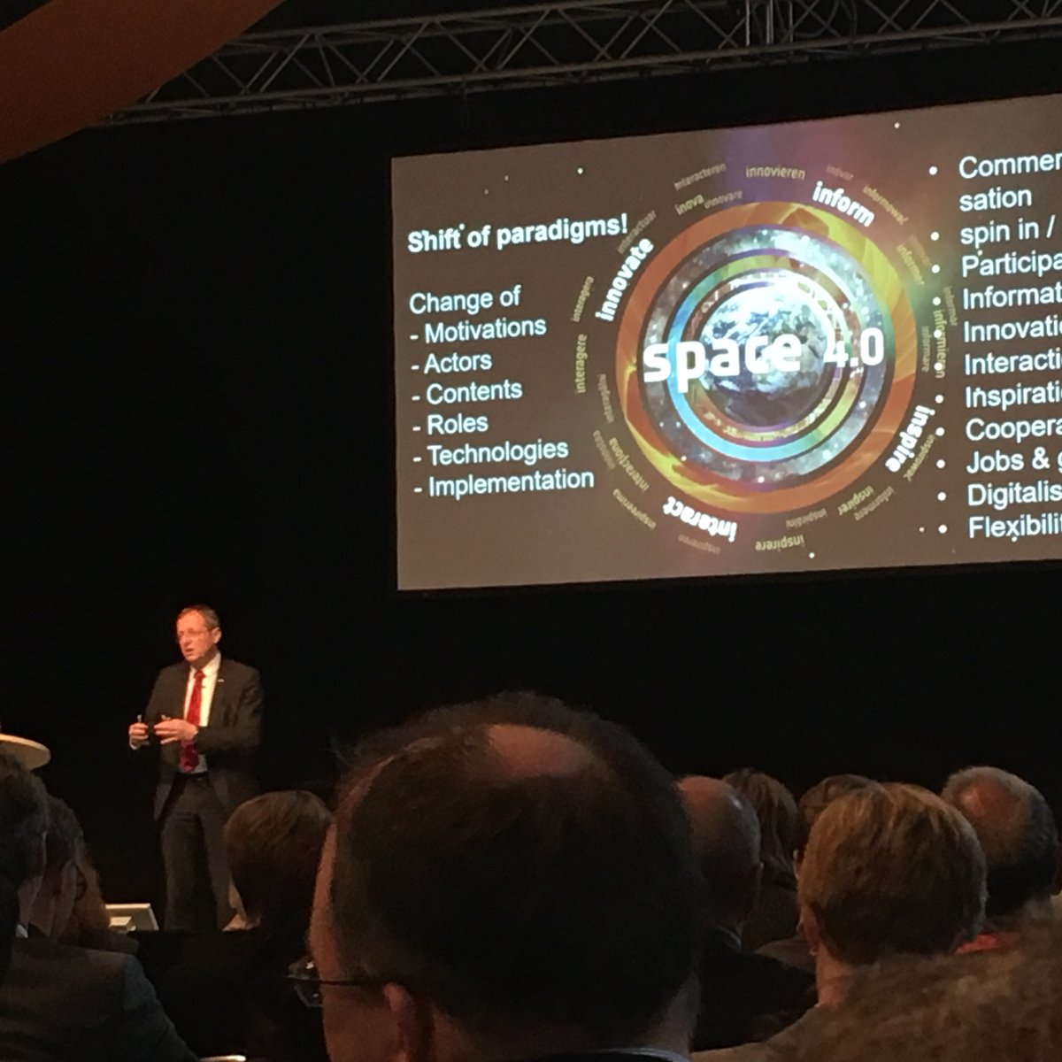 kin_now's tweet photo. Prof. Dr.-Ing. Johann-Dietrich Wörner „Space 4.0” #SpaceTechExpoEu #spacetechexpo2017 @esa @janwoerner https://t.co/paDgijsqLL