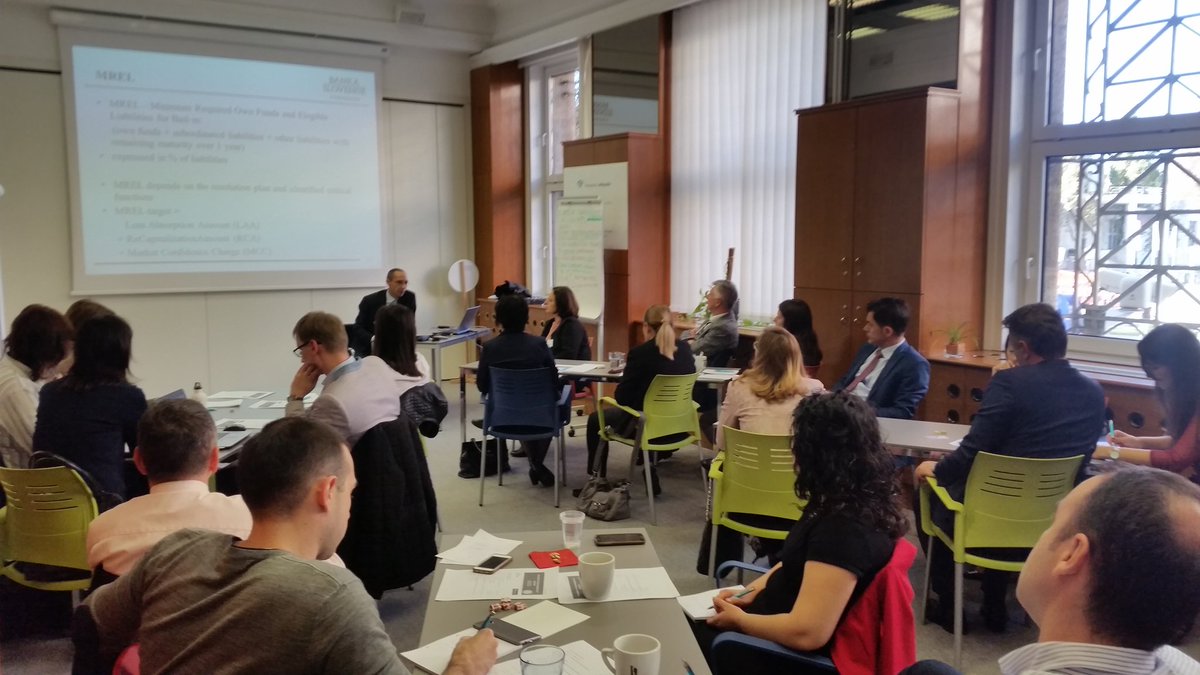 CEF_Ljubljana's tweet photo. Discussing #SingleResolutionMechanism #SRM with Peter Kupljen, Director of Resolution Unit at Bank of Slovenia https://t.co/sYmQZC9rv3