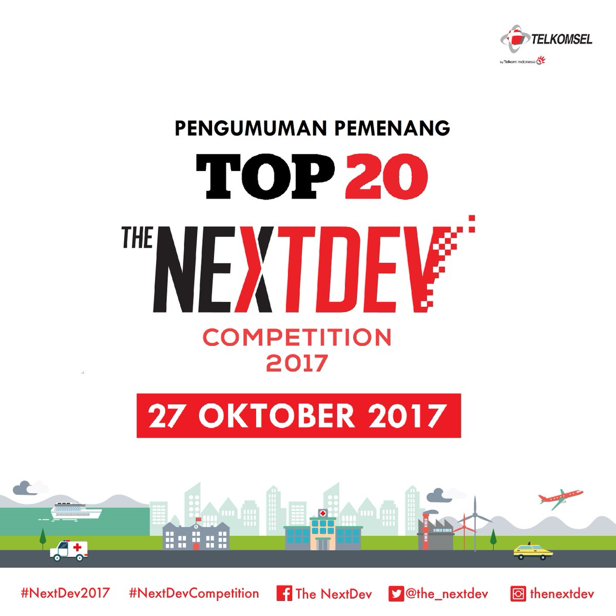 NextDev_id's tweet photo. Penasaran kapan pengumuman TOP 20 #NextDevCompetition ? Ini infonya. Stay update di Sosmed dan Web #TheNextDev ya https://t.co/2EE1hzRRpg
