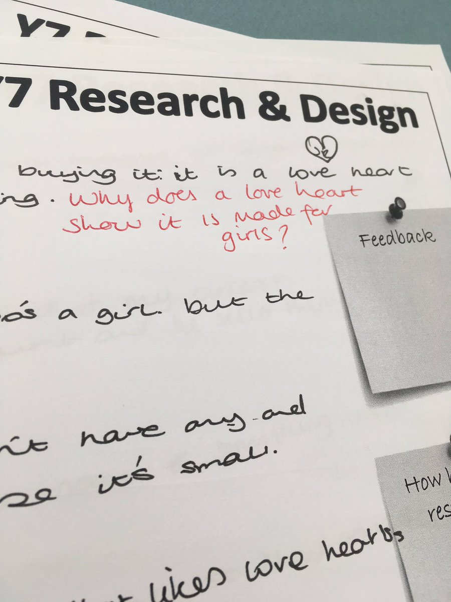 misscorrydt's tweet photo. Half term marking and challenging a year 7 pupil #genderstereotype https://t.co/f9FLF14yFx
