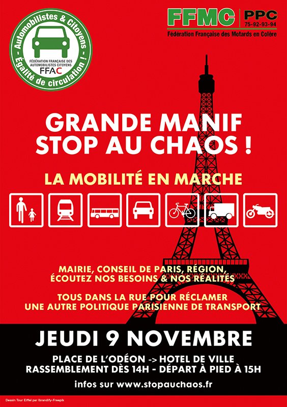 FFAC_Citoyens's tweet photo. #stopauchaos #critair Grande Manif STOP AU CHAOS organisée avec la @ppc_ffmc le 9 novembre à Paris - infos sur https://t.co/TYNo8FLK7N https://t.co/Cfa24HMAzV