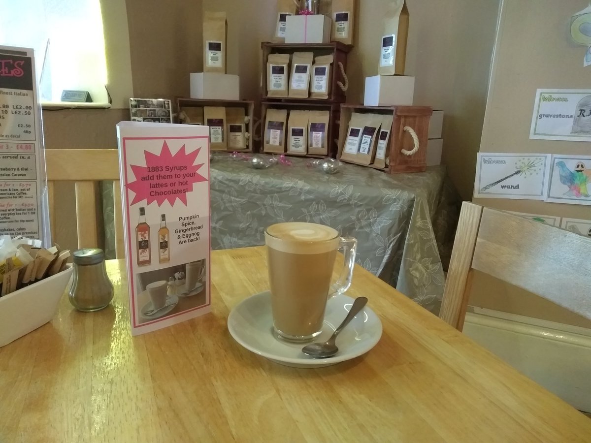flutterbiesgy's tweet image. Lovely decaf latte with 1883 gingerbread syrup - soy milk available too so everyone can enjoy their favourite coffees! 😀