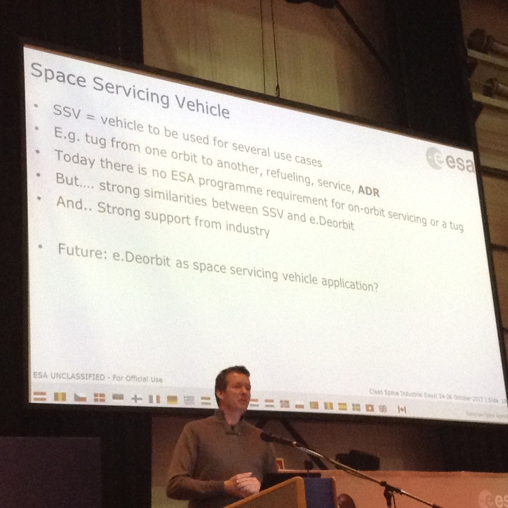 imperator_jarek's tweet photo. e.Deorbit translating into Space Servicing Vehicle #ESA #CleanSpaceIndustryDays #edeorbit https://t.co/fzF1cBiDft