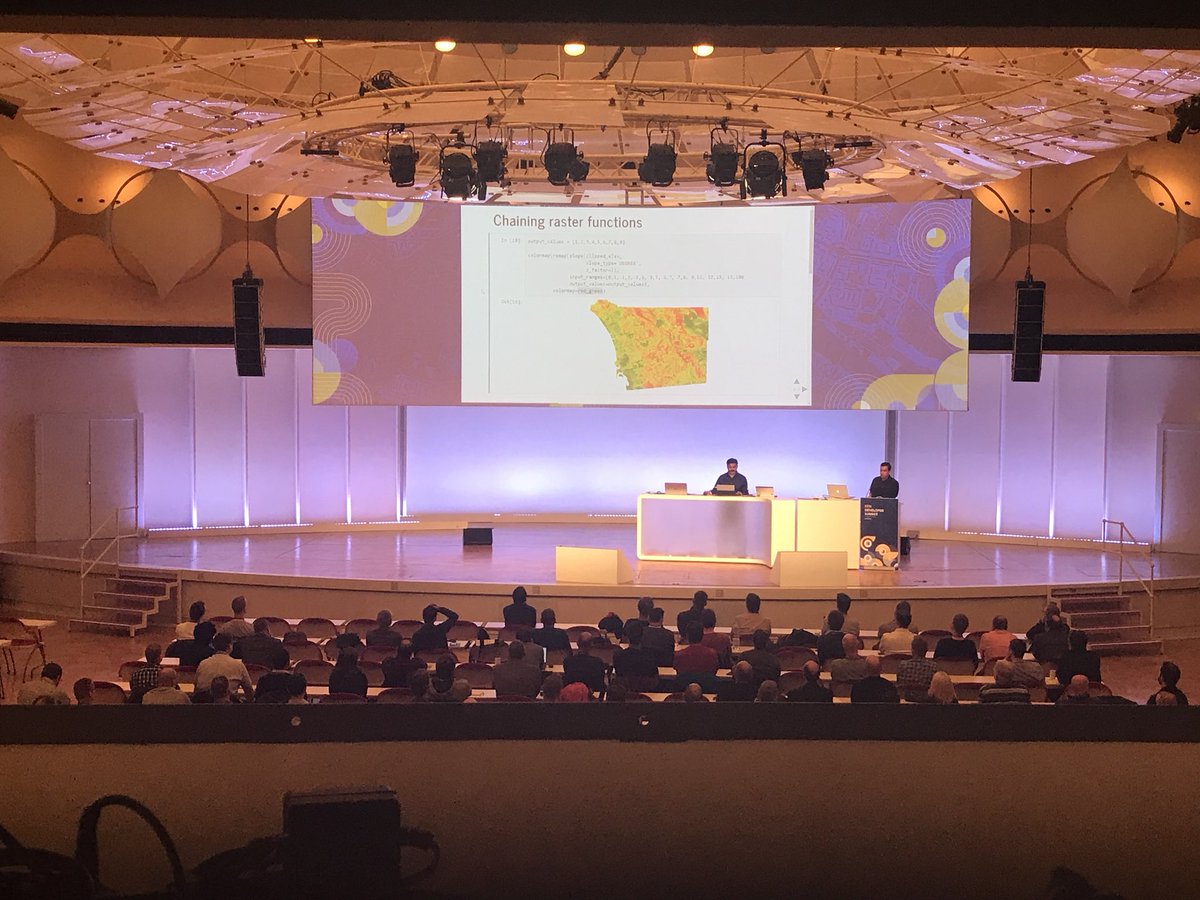 EsriDevEvents's tweet image. Rohit Singh shares the #Analyst persona using #rasteranalysis. #devsummit #europe #berlin #layers #mapalgebra