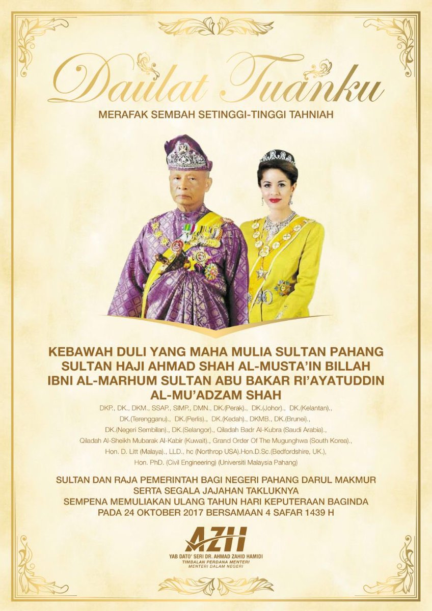 hari keputeraan sultan pahang 2019