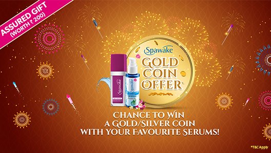 SpawakeIndia's tweet photo. Grab the Gold Coin Offer before it is gone! To avail, buy Intensive Serum or Triple Care Serum now. #Spawake #GoldCoinOffer https://t.co/AgR2WWWyVi