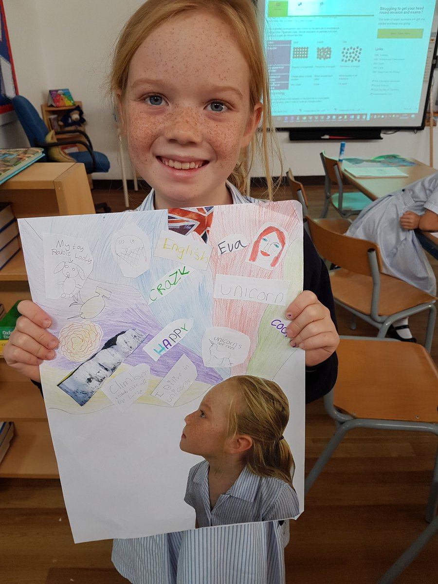 All about me, a wonderful collage project in Year 4. Lots of fun making these! #JESSJUMArt