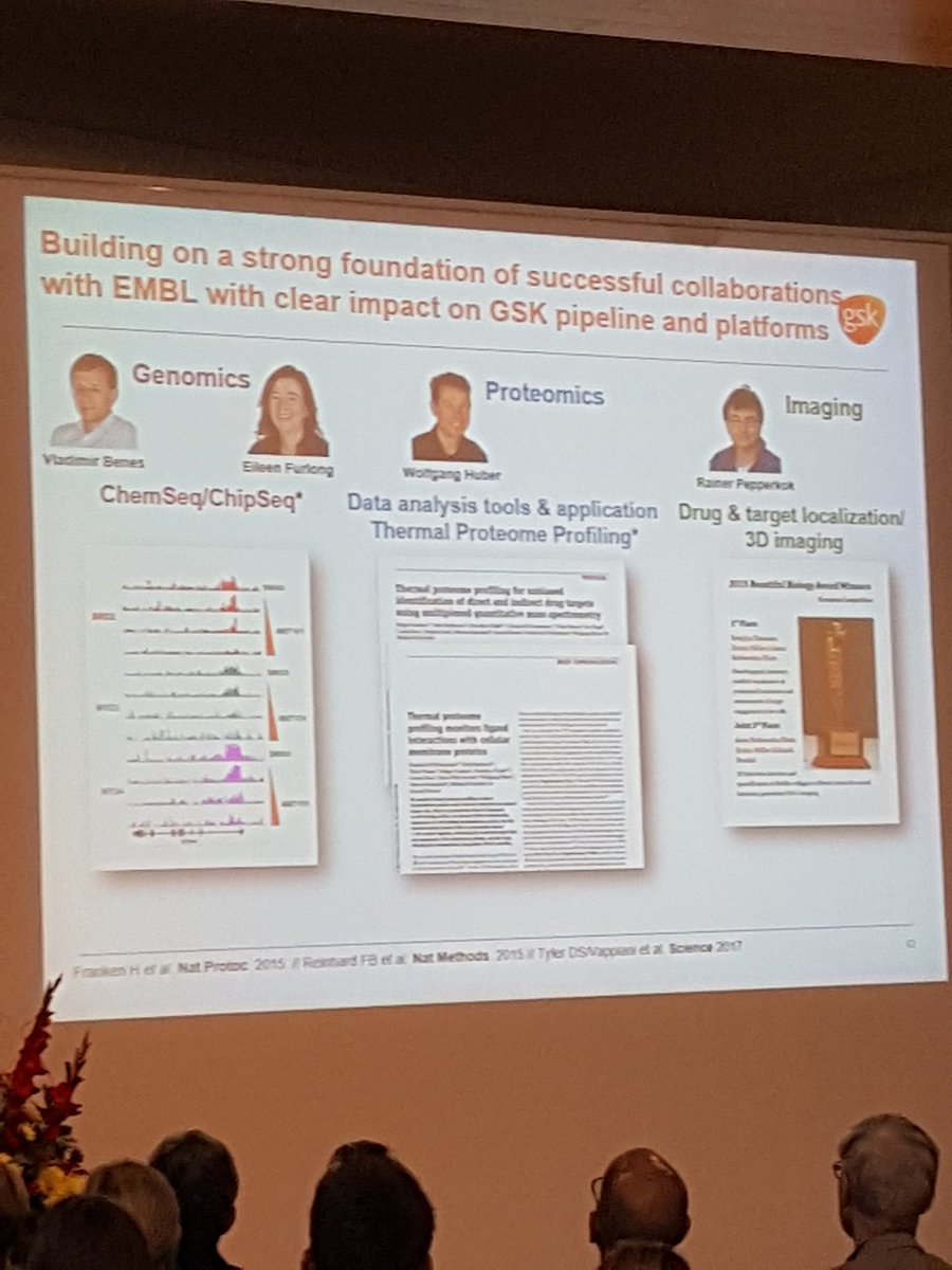 BioRNCluster's tweet photo. #BioRN2017 Gitte Neubauer Cellzome- GSK. Collaborations of the @embl  and @GSK . Provide New Technologies to understand drug mechanisms. https://t.co/DQImi06G9F