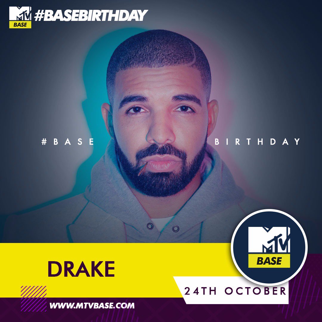 MTVBaseAfrica's tweet photo. #BaseBirthday || Give it up for October's Very Own @Drake 🎉🎉

Base fam, what's your fav Drizzy track? https://t.co/Igb99sThKU