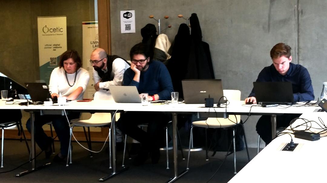 BEACON_Project's tweet photo. This is final review week for BEACON and the team are gathered at @CETIC_be in Charleroi to fine tune our presentations.  #H2020 #FP7 https://t.co/9Llh7Dv4Cy