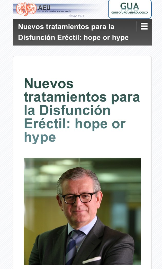 Nuevos tratamientos para la Disfunción Eréctil: hope or hype gua.aeu.es/?p=783 #urology