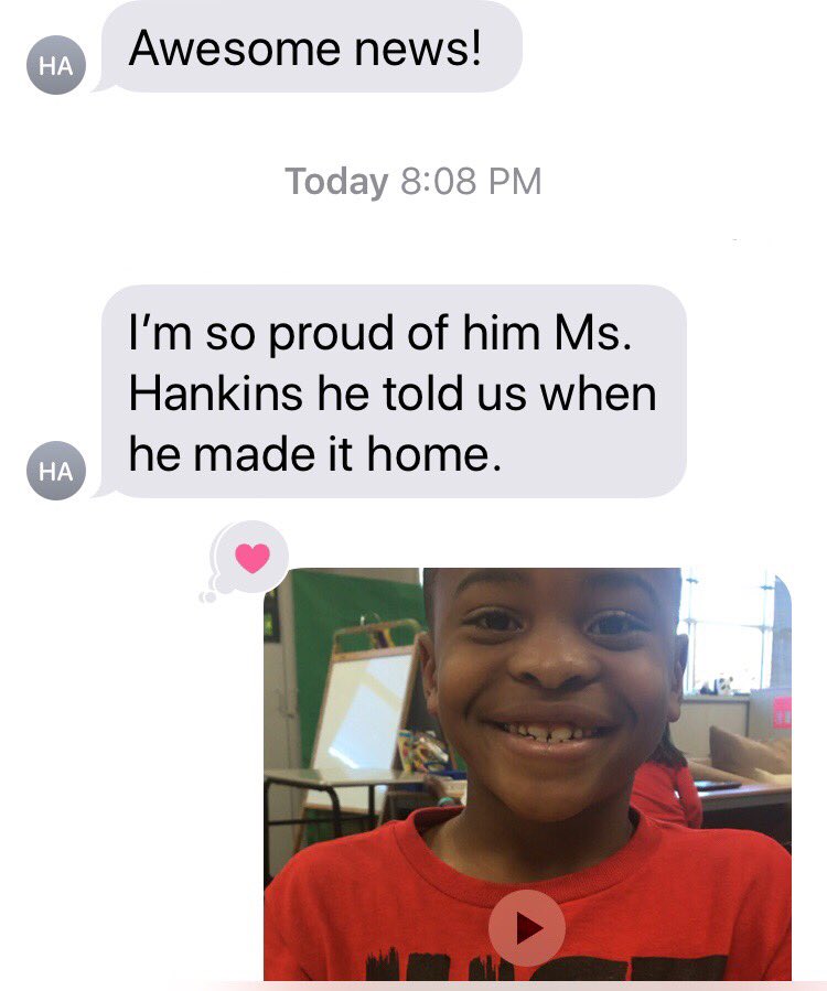 MrsHankinsClass's tweet photo. And this is the response you get from parents when you send that video! (Tweet 2) @KirkElementary #KdiSlowChat #KidsDeserveIt #PositiveCall https://t.co/OtvCX1fid4