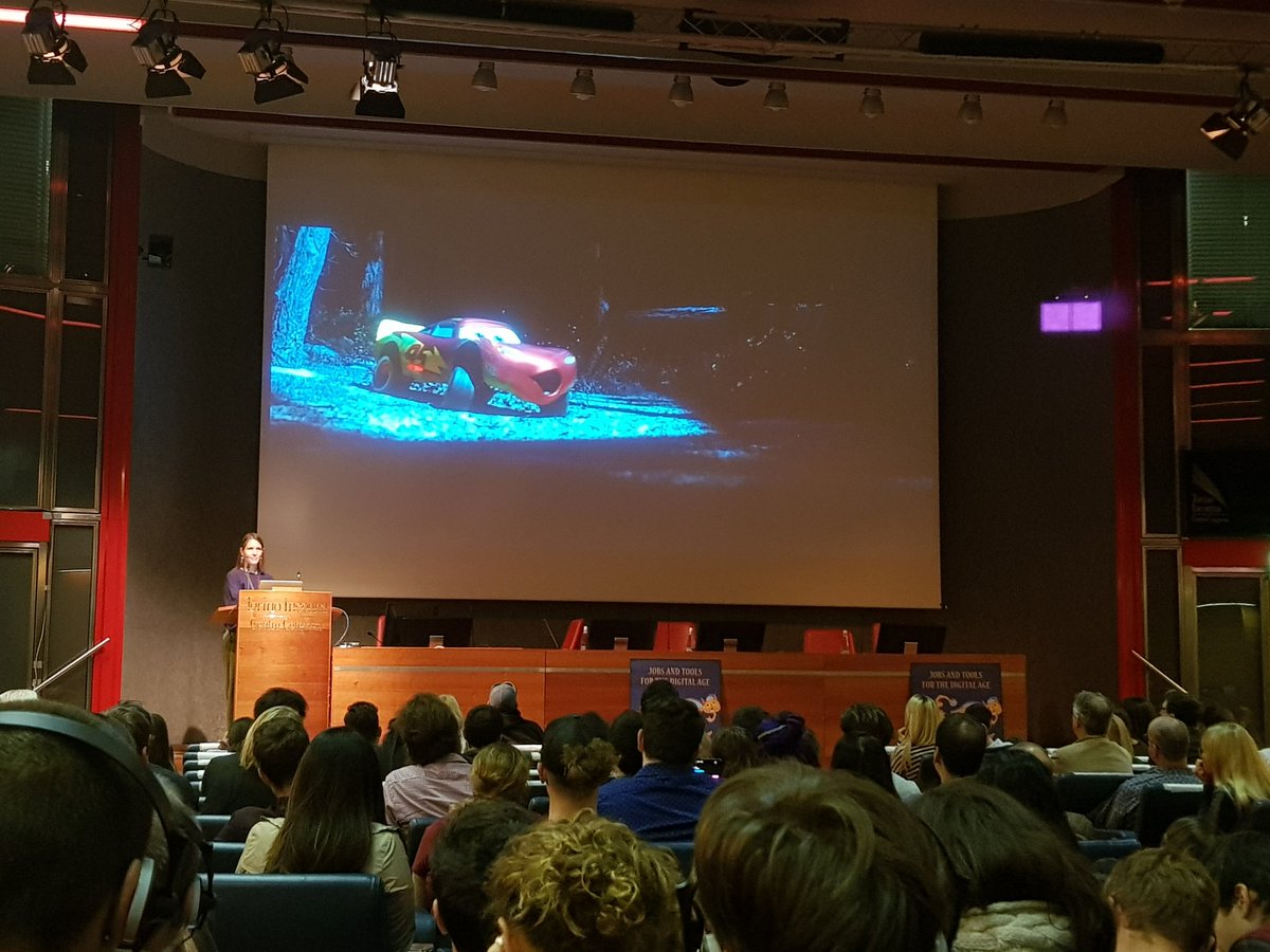 McZukoh's tweet photo. Enjoying Kim White talk about the lighting of Cars 3 #view2017 #viewconference #pixar https://t.co/I7klHS4Ngt