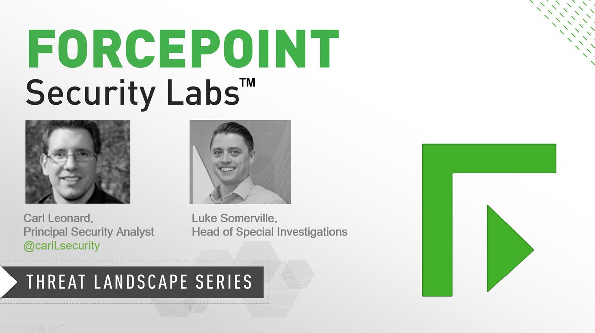 ForcepointLabs's tweet image. Live webinar today on Mining, Phishing, Packing &amp;amp; a #VB2017 summary (10am ETD=9am CDT=7am PDT=3pm BST=4pm CEST) fc-pt.com/2yH8khE