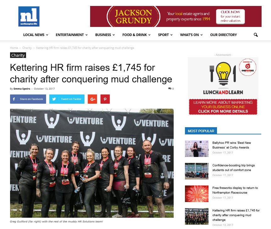 HRSolutionsUK's tweet photo. Northants Life feature tells how we raised £1745 for @YoungMindsUK 

https://t.co/Juu6uanlgQ 
#HRSolutions #Charity #HRmy https://t.co/MiaFiv0zep