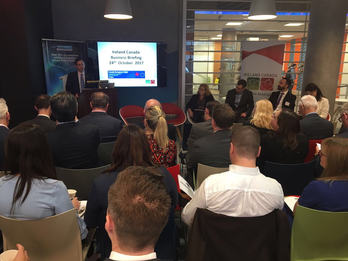 Bank of Ireland's <a href="/DanODonnellFDI/">Dan O'Donnell</a> opens the <a href="/IreCanBiz/">IreCanBusinessAssoc.</a> trade briefing in the Limerick Workbench focusing on #irecanbiz #ChooseIreland