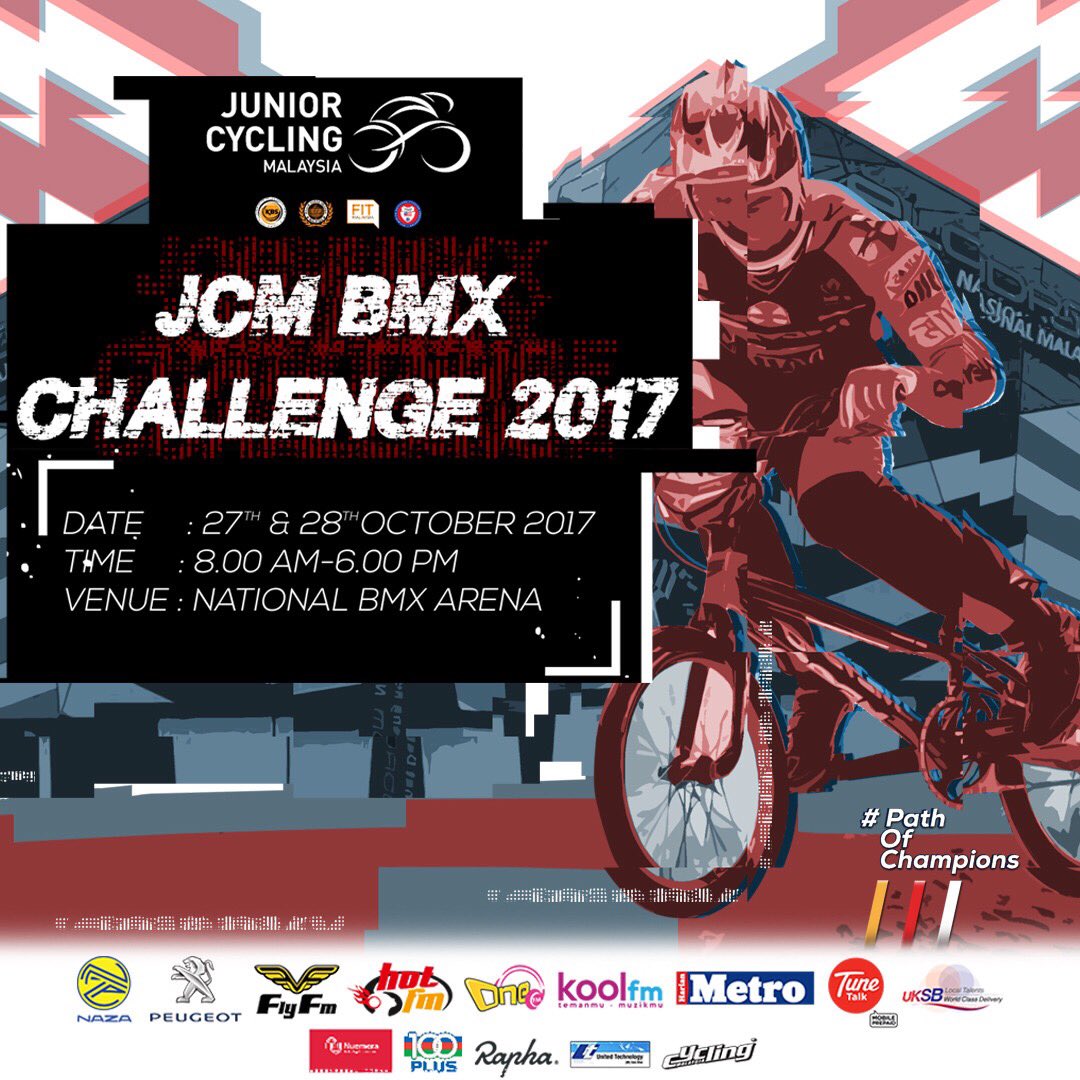 JuniorCyclingMY's tweet photo. Join us at the JCM Track Championships 2017 and JCM BMX Challenge 2017 to watch and support our next champion! 

#JCMtrack #JCMbmx https://t.co/nF1dHpqX4a