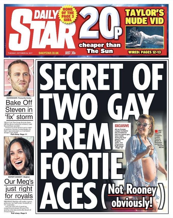 stonewalluk's tweet photo. Discussing homophobia in sport and how to tackle it? Great.
Speculating about the sexuality of players on the front page? Really not great. https://t.co/Wryuvt9NUU