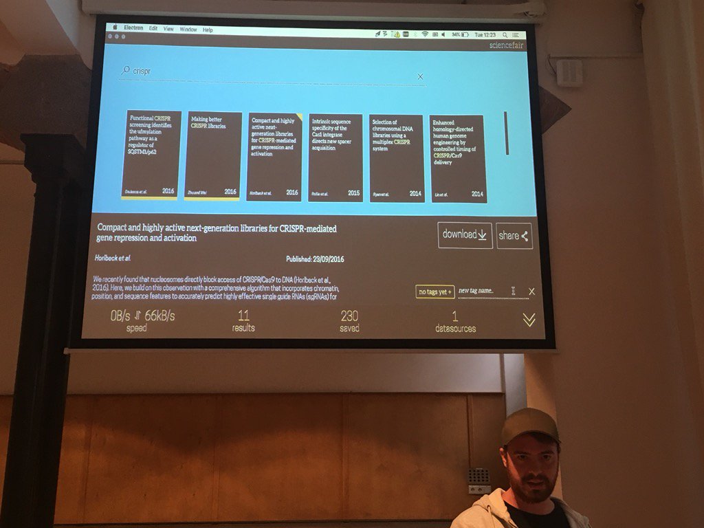 CokoFoundation's tweet image. Researchers can manage their own discovery and manage personal libraries using @ScienceFairApp - demo at #osbazaar