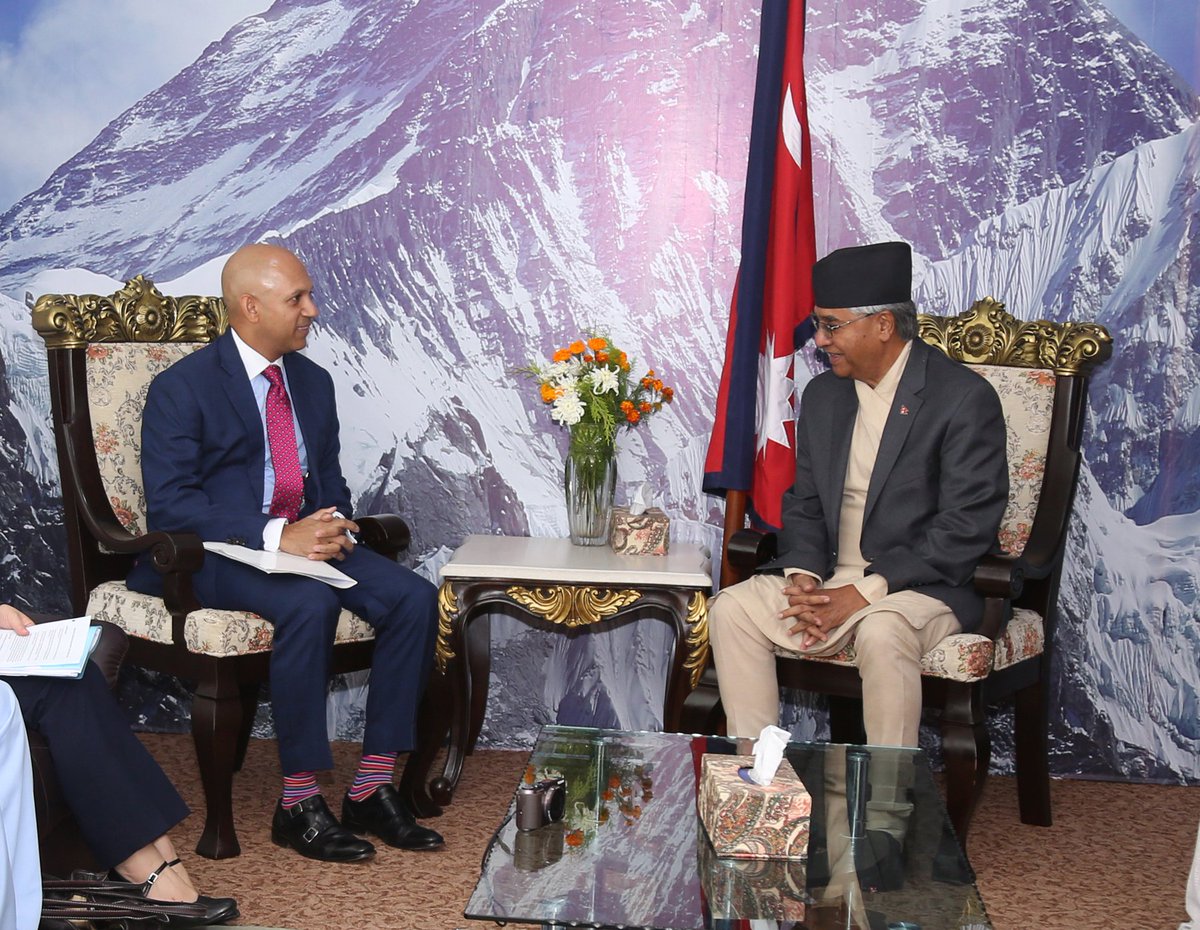 Nadir Patel, Ambassador of Canada to Nepal, calls on Prime Minister Sher Bahadur Deuba
