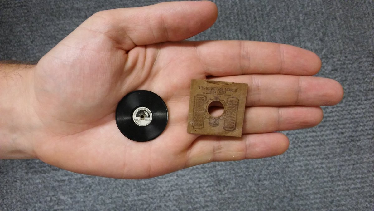 britishlibrary's tweet photo. Our smallest record is this single-sided playable Royal Doll’s house disc from 1924. #TakeoverTuesday #BLSounds https://t.co/RWdxE6SBhS