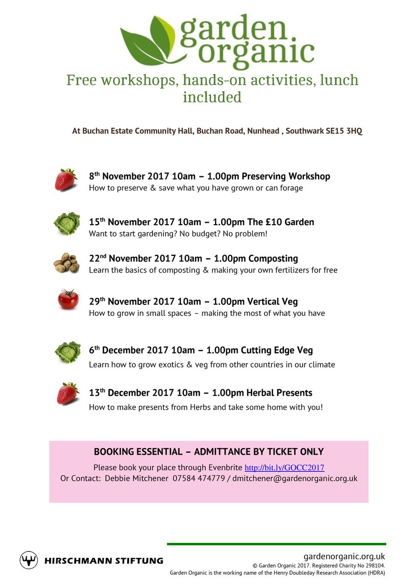 Free Classes coming up in Nunhead/Peckham #peckham #nunhead #gardening #gardenchat #Learning2017