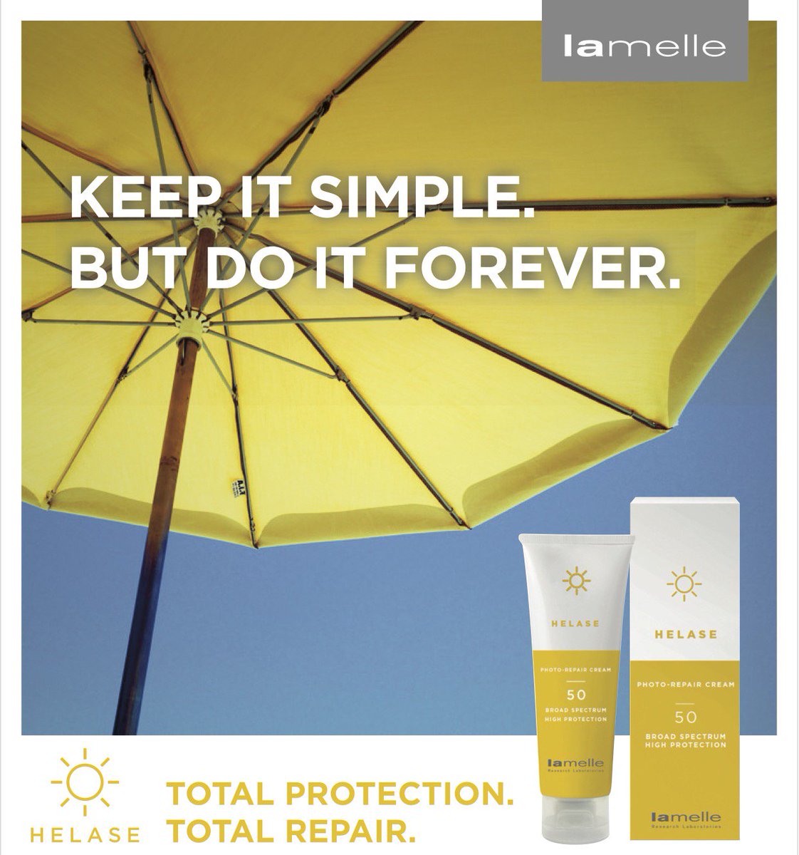 lamelleSA's tweet photo. People often want to know the secret to healthy youthful skin. The simplest way is to protect yourself from the sun. #Helase 50 https://t.co/MX962F7lHY
