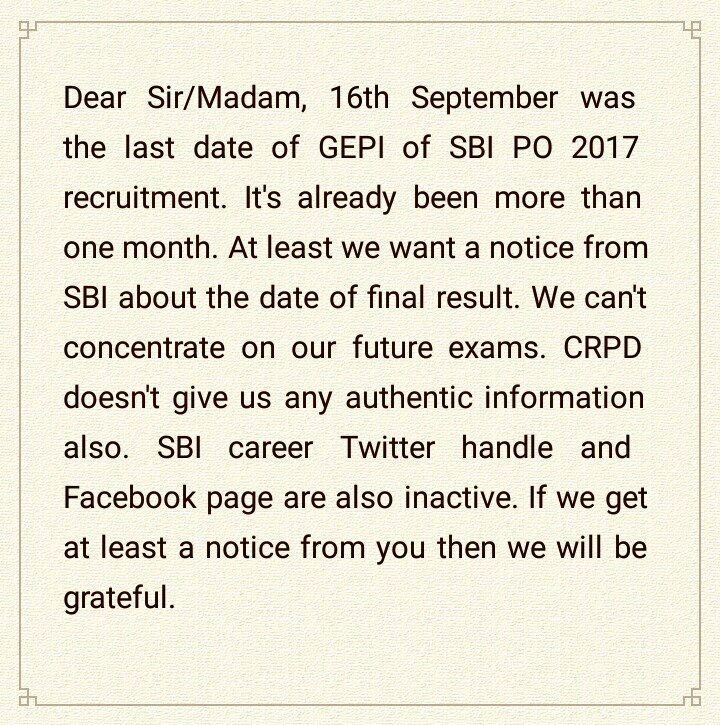 Bombaywala91's tweet photo. @TheOfficialSBI I am a human behaving like a bot on twitter.अब तो #SBIPOResults2017  दे ही दो!@ibtimes_india @the_hindu @IndianExpress https://t.co/11ASJC0qGk