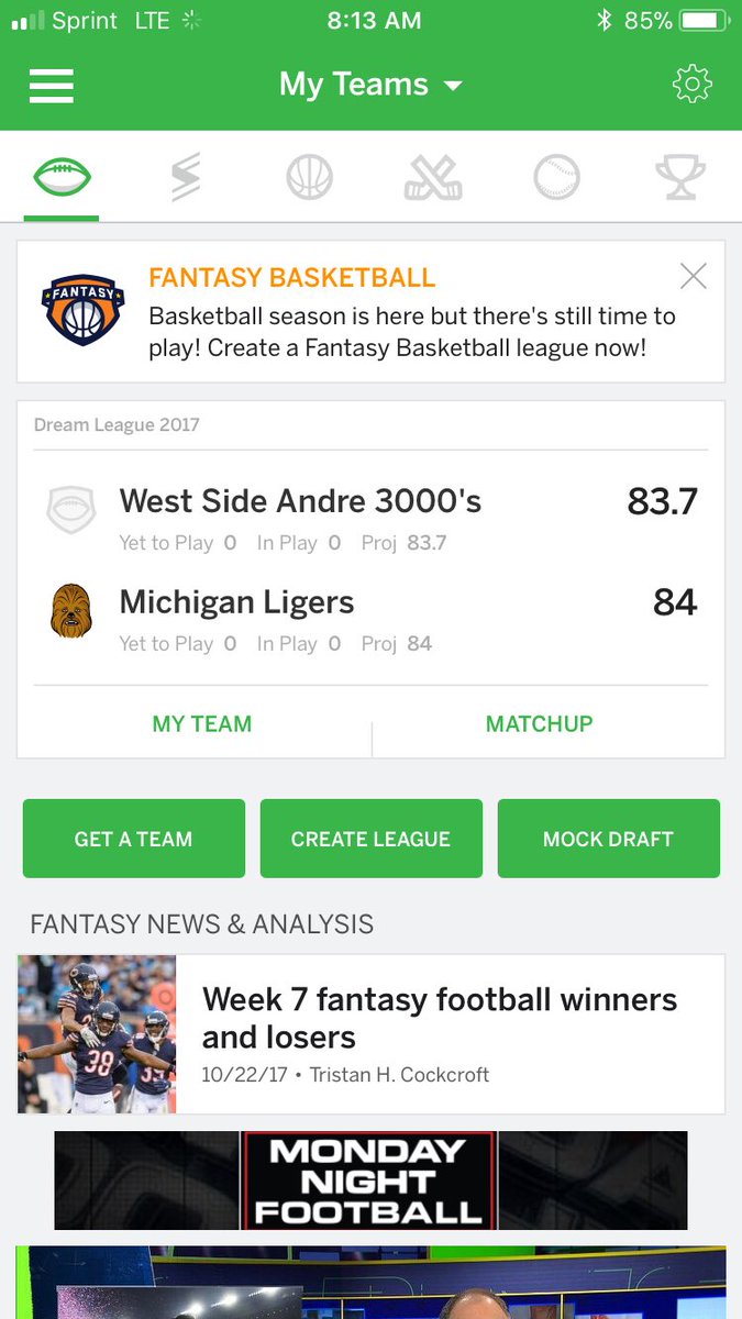 APbeard's tweet photo. That was close #win #FantasyFootball #goligers https://t.co/kfEUG5hjbE