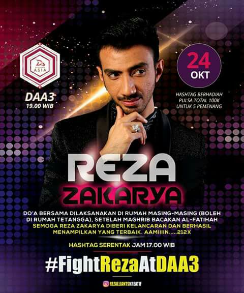 Ayoo semangat malam ini aa <a href="/DA2_Reza/">ReZa zAKarya DA2</a> dan tampilkan yg terbaik #FightRezaAtDAA3