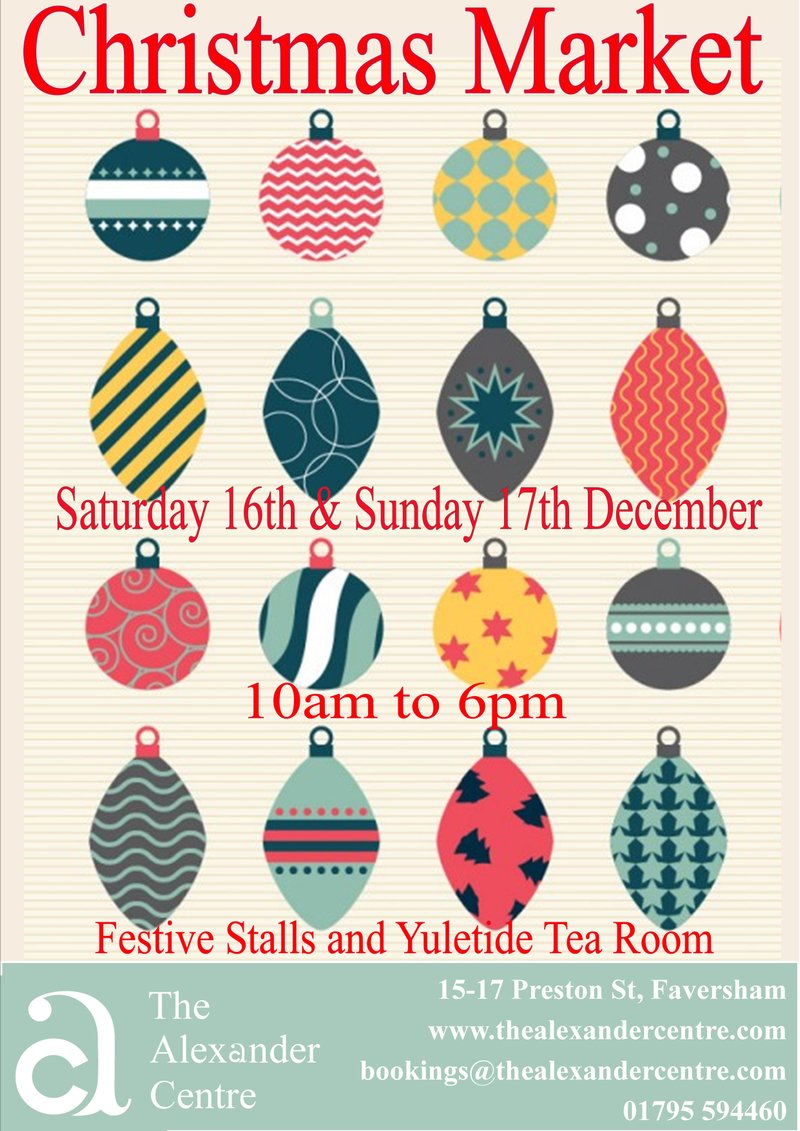 alex_centre's tweet photo. Our popular Christmas market is on 16/17th Dec. Get in touch if you'd like to take a stall. 01795 594460/events@thealexandercentre.com https://t.co/Y2aKfxI0sM