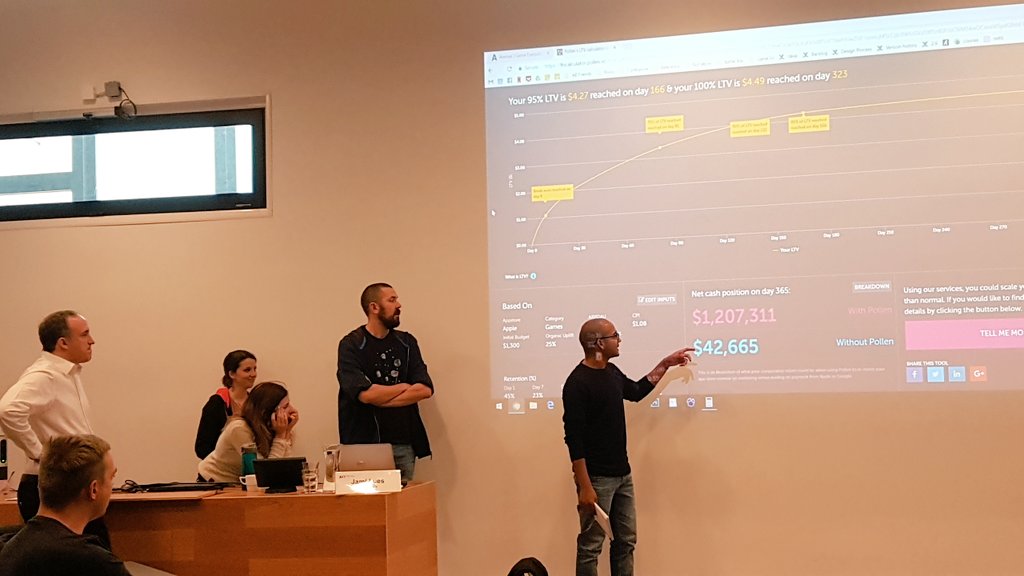 iamcoachwilly's tweet photo. Our participants pitched their results from the exercise using @PollenVC LTV calculator in class #gameexecutive #gamex2017 @AaltoENT @jlaes https://t.co/7zVs7tZ0Sk