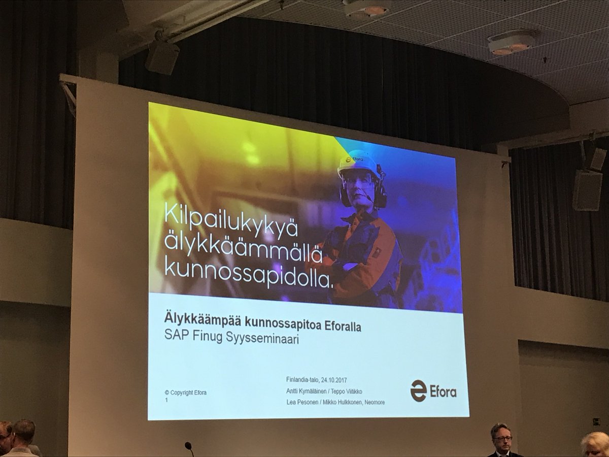 NeomoreFI's tweet photo. Eforan Palkittu Älykäs Kunnossapito! Mukana Neomore @SAPFinug #finug #SAPFinug @SAPFinland https://t.co/5PoYxslqMy
